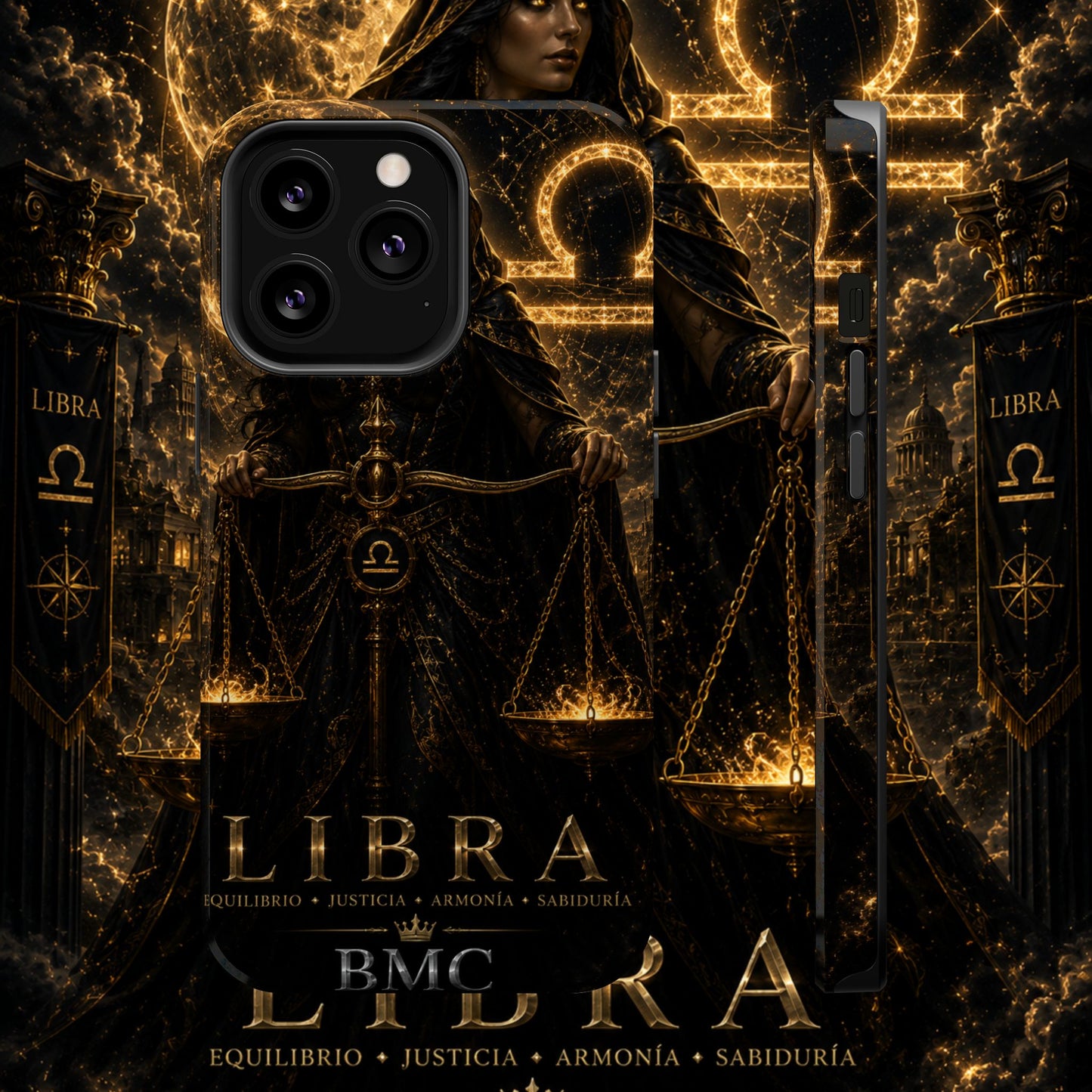 "Funda Magnética Reforzada libra– La Guardiana del Equilibrio"