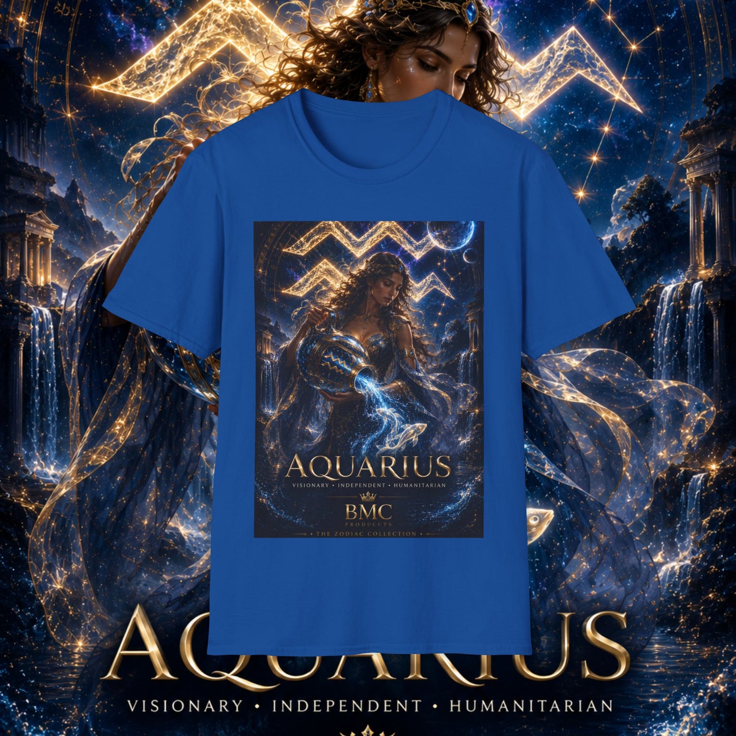 "Camiseta ♒ ACUARIO M– La Visionaria del Cielo y el Agua"