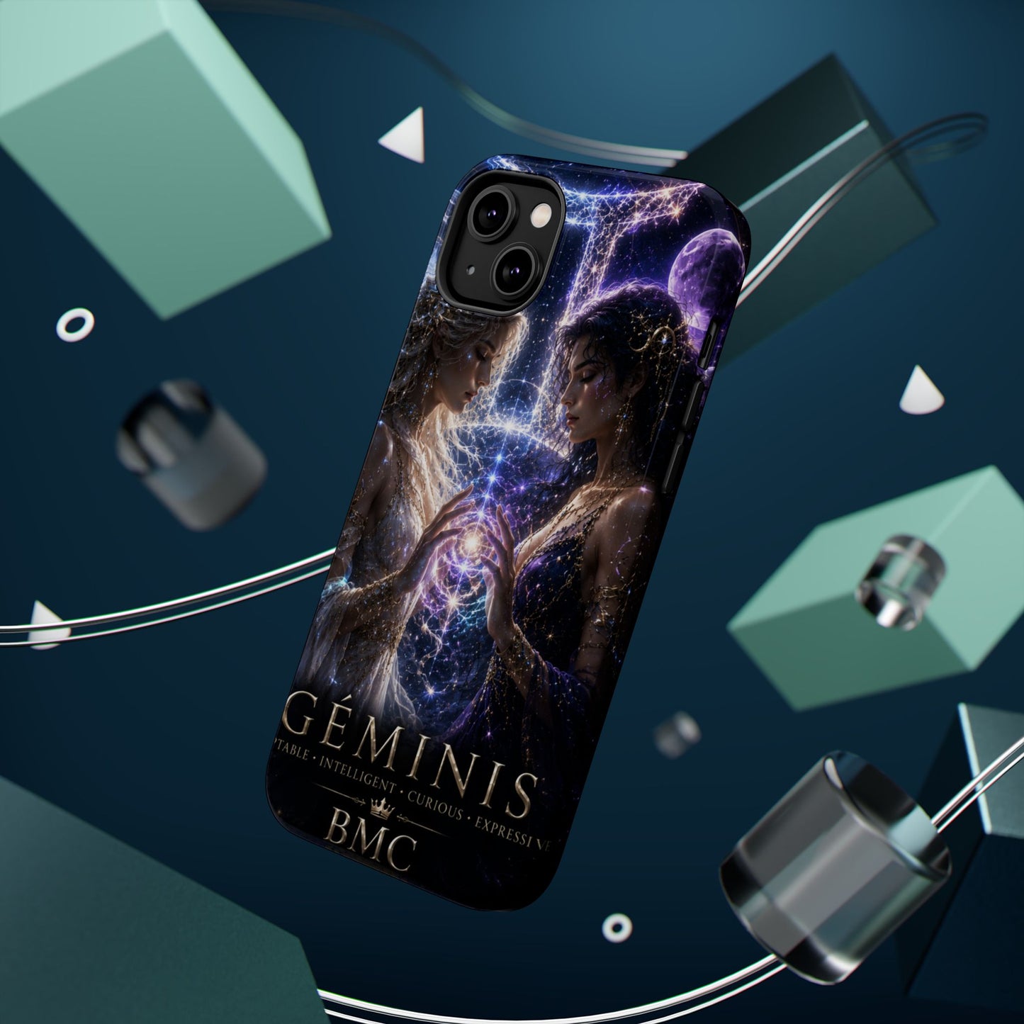 "Funda Magnética Reforzada♊ Géminis M— Reflejo del alma dividida"