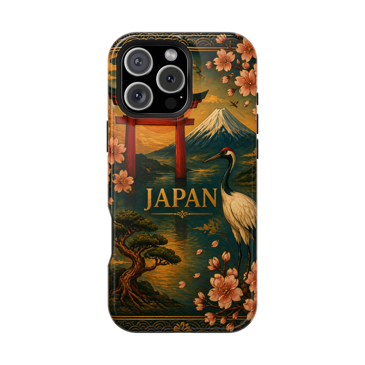 "Funda Magnética Reforzada Japón: Tradición entre Cerezos y Montañas 🌸⛩️🗻"