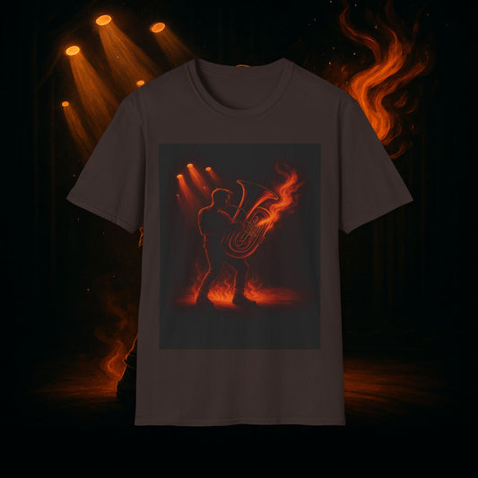 "Tuba T-shirt 🎺🔥 When the soul sounds, everything burns.”