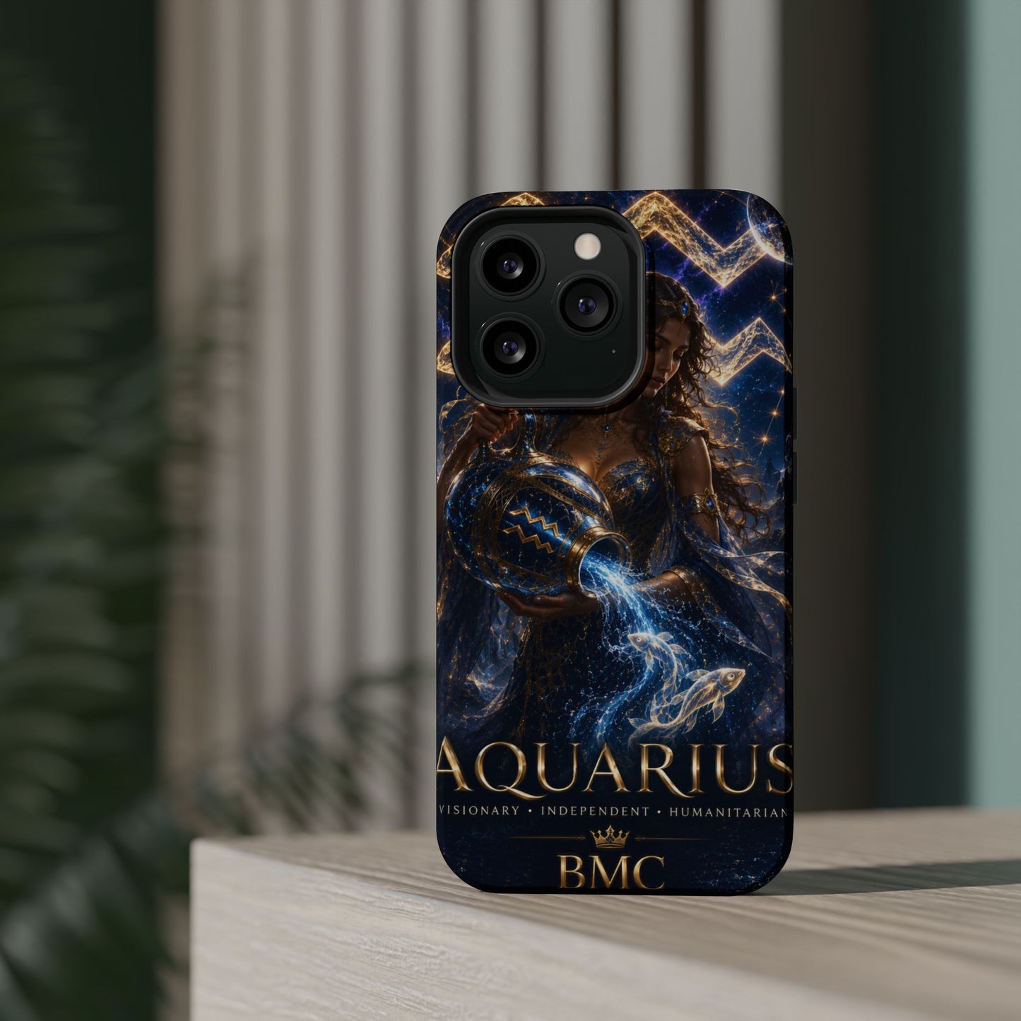 "Funda Magnética Reforzada♒ ACUARIO M– La Visionaria del Cielo y el Agua"