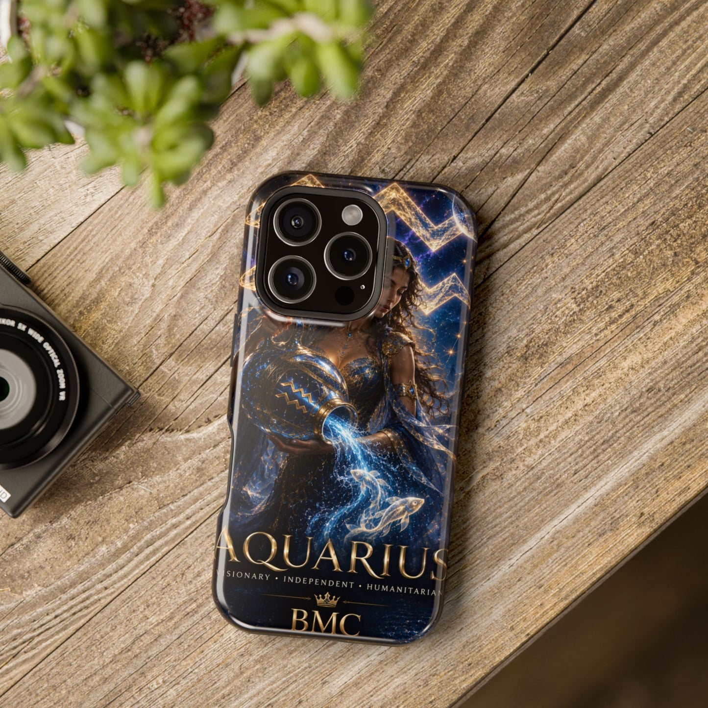 "Funda Magnética Reforzada♒ ACUARIO M– La Visionaria del Cielo y el Agua"