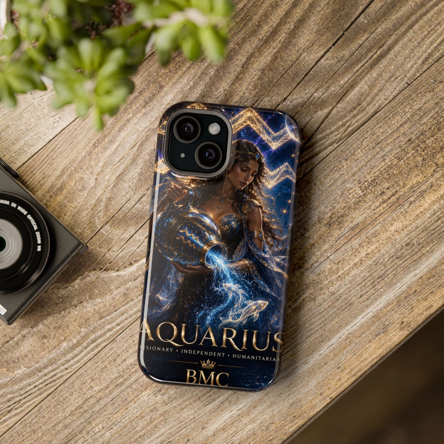 "Funda Magnética Reforzada♒ ACUARIO M– La Visionaria del Cielo y el Agua"