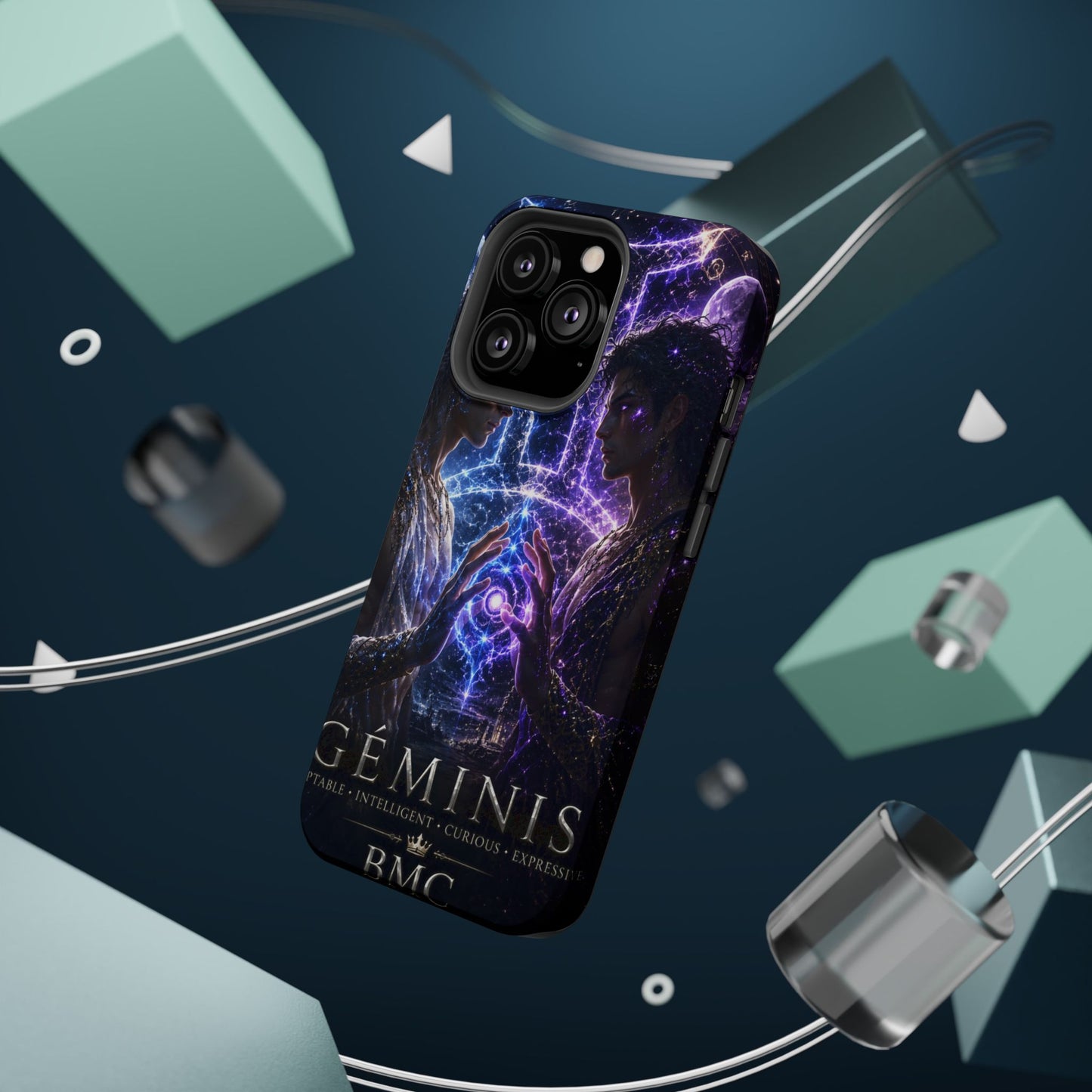 "Funda Magnética Reforzada♊ Géminis — Reflejo del alma dividida"