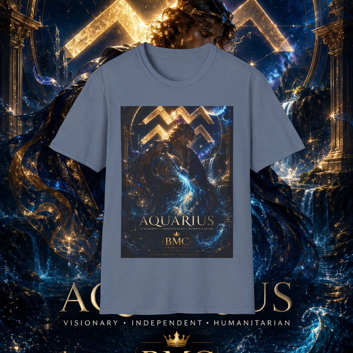 "Camiseta ♒ ACUARIO – El Visionario del Cielo y el Agua"