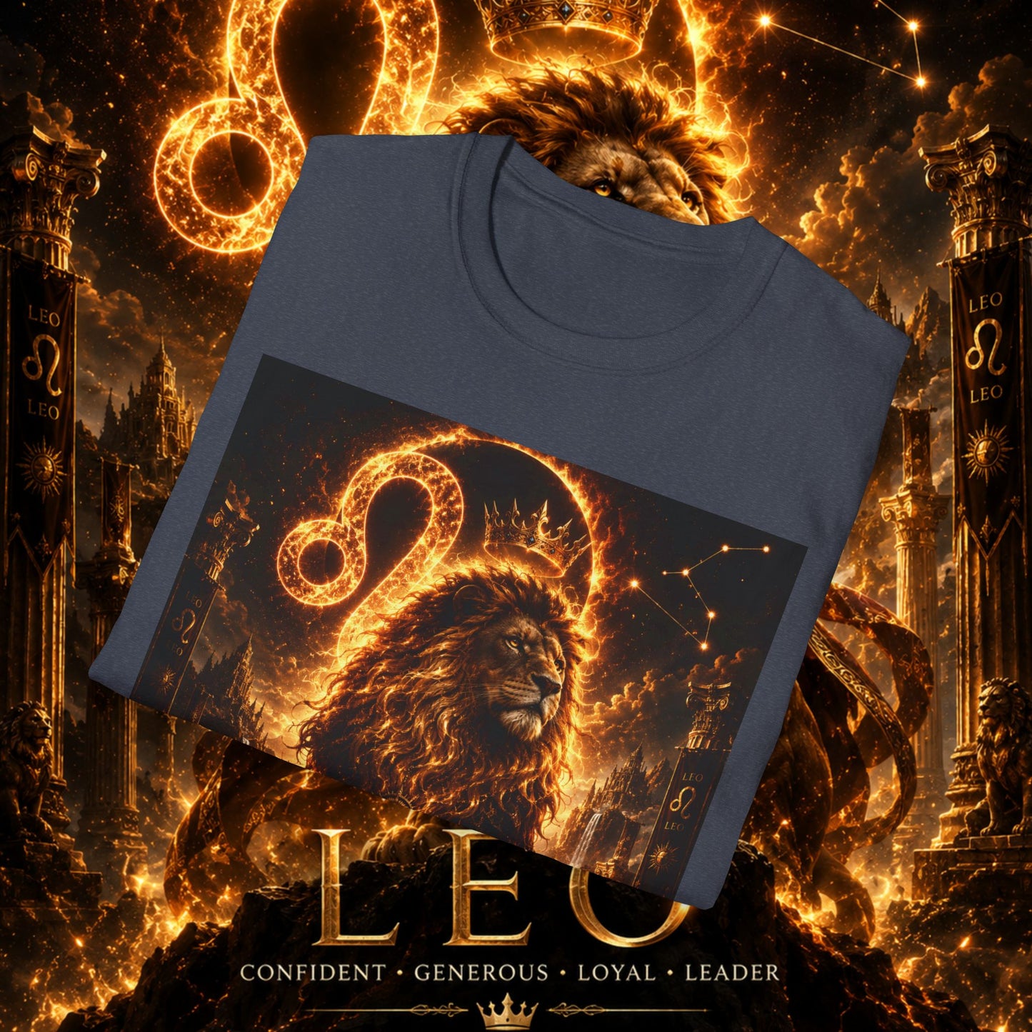 "Camiseta ♌ Leo — Soberano del fuego eterno"