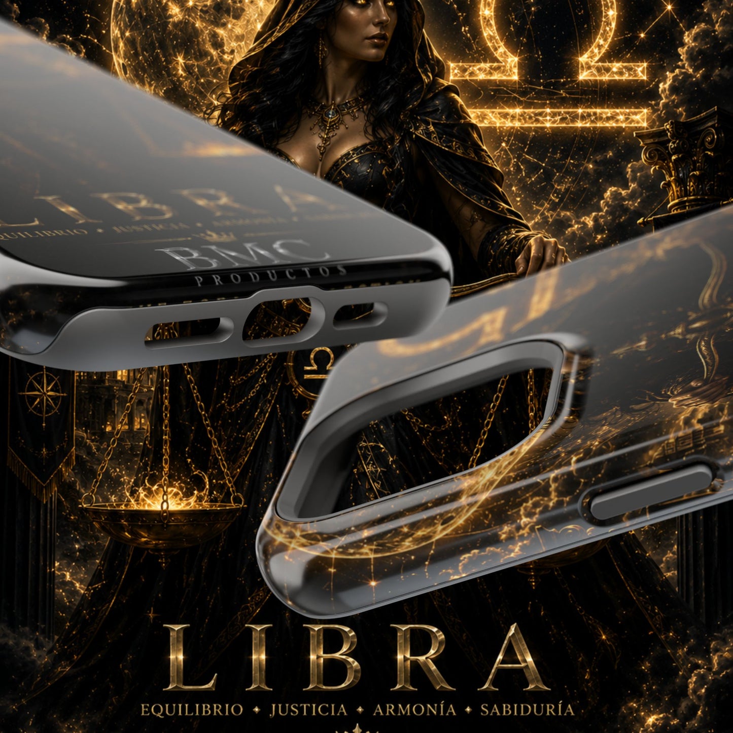 "Funda Magnética Reforzada libra– La Guardiana del Equilibrio"