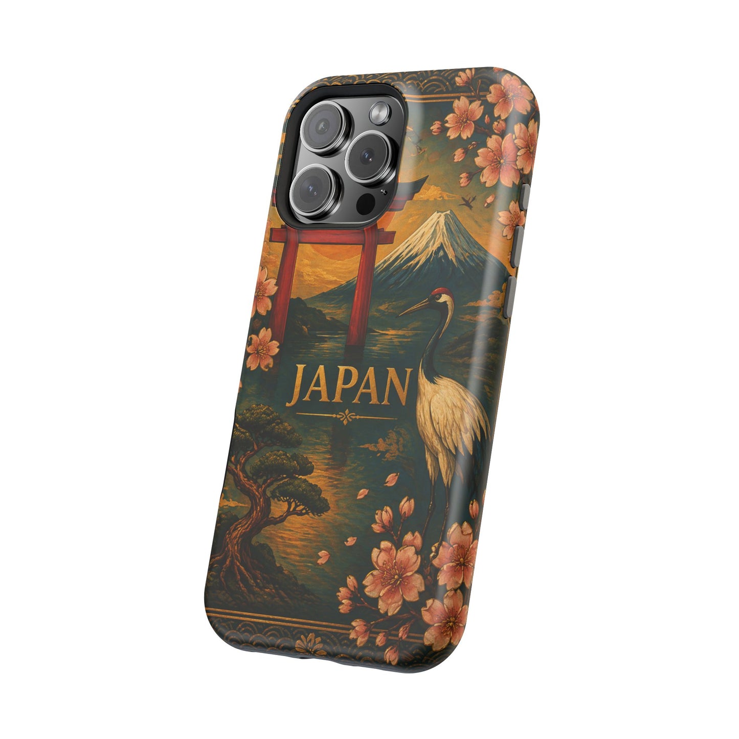 "Funda Magnética Reforzada Japón: Tradición entre Cerezos y Montañas 🌸⛩️🗻"
