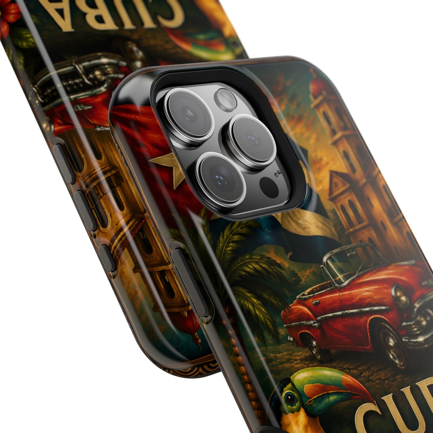 "Funda Magnética Reforzada Magnética Reforzada Cuba: Ritmo, Historia y Encanto Caribeño 🎺🚗🌴 "