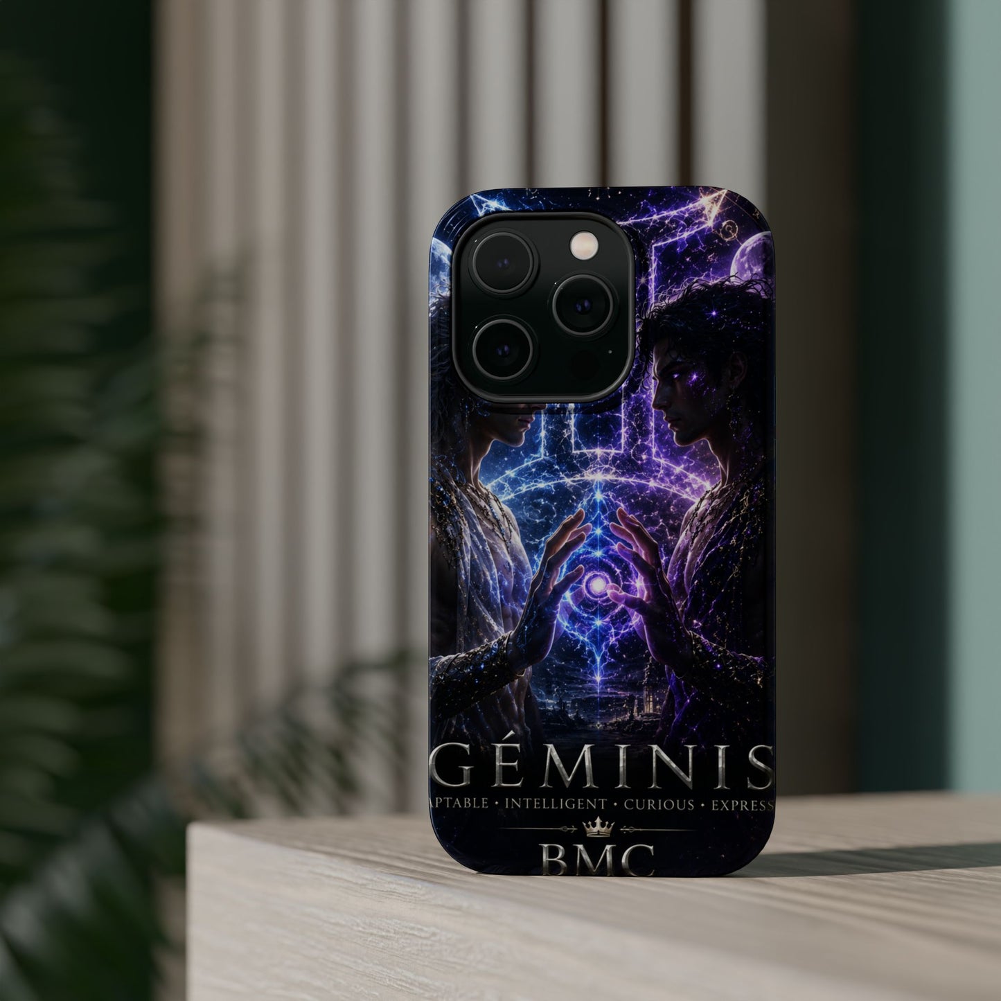 "Funda Magnética Reforzada♊ Géminis — Reflejo del alma dividida"