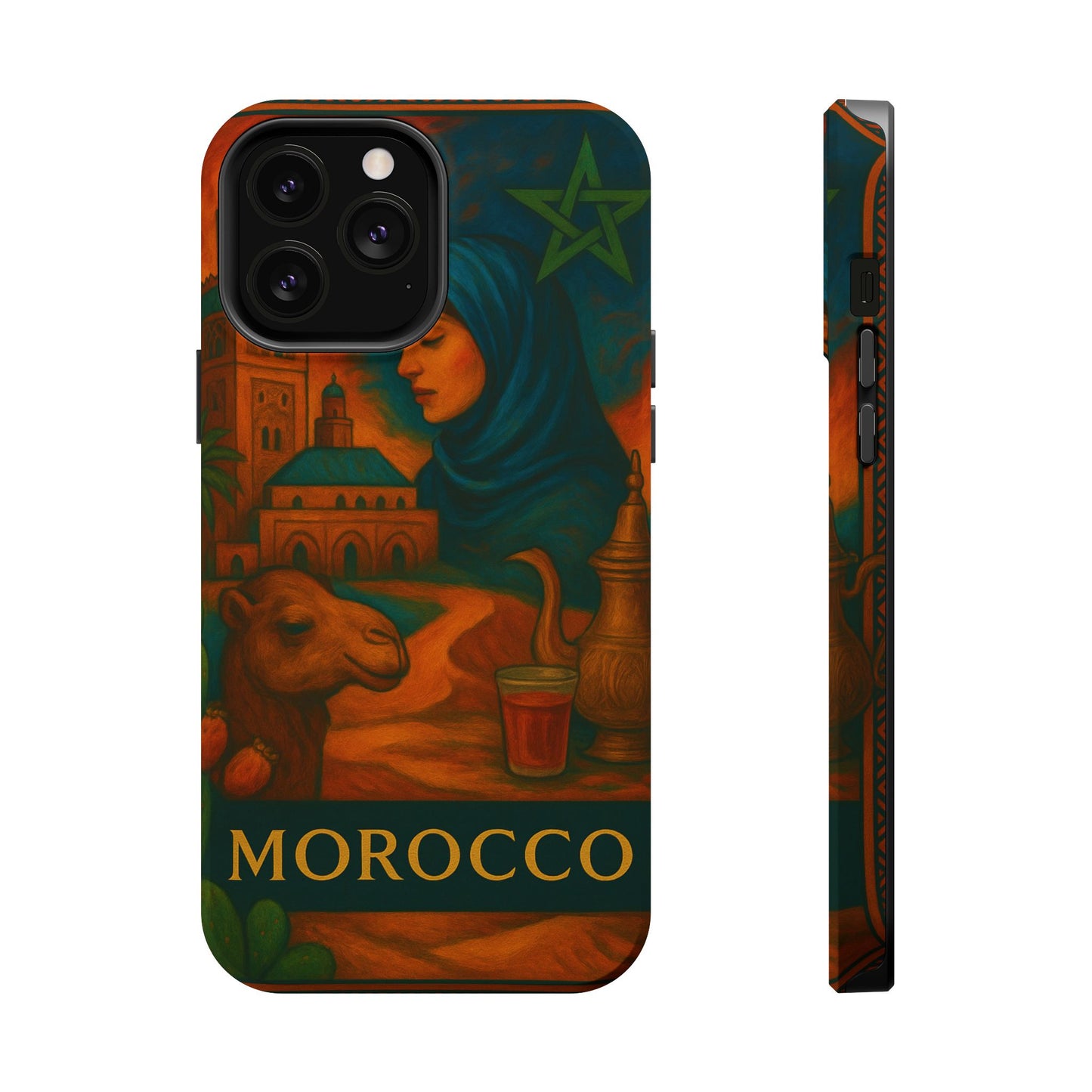 "Funda Magnética Reforzada Magnética Reforzada Marruecos: Magia del Desierto y Ciudades de Mil Colores 🐪🏜️🕌"