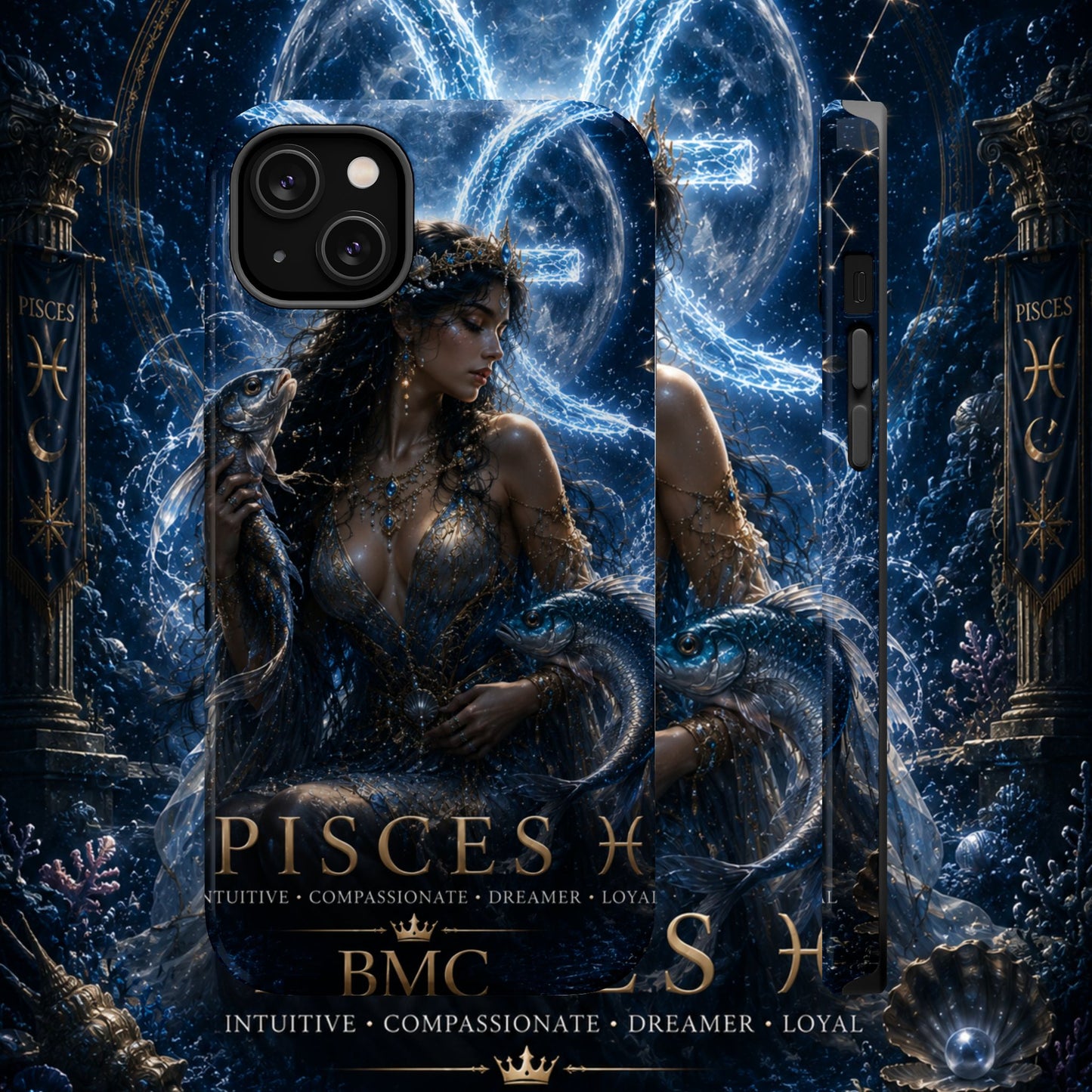 "Funda Magnética Reforzada Piscis M— La Guardiana de las Profundidades"