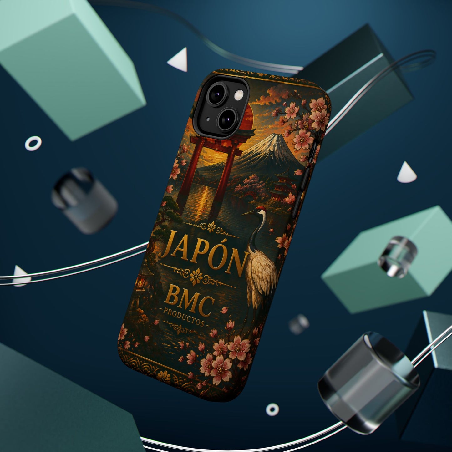 "Funda Magnética Reforzada Japón: Tradición entre Cerezos y Montañas 🌸⛩️🗻"