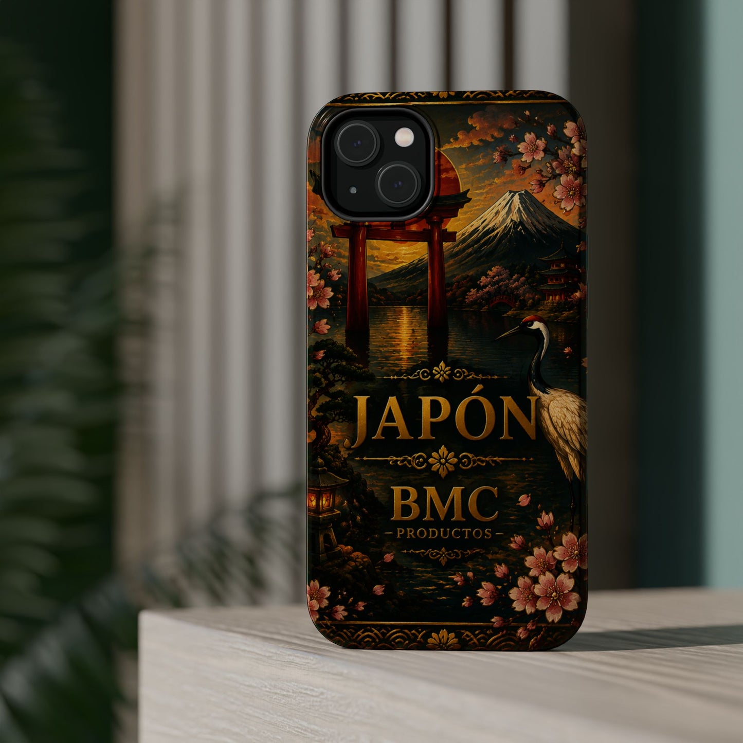 "Funda Magnética Reforzada Japón: Tradición entre Cerezos y Montañas 🌸⛩️🗻"