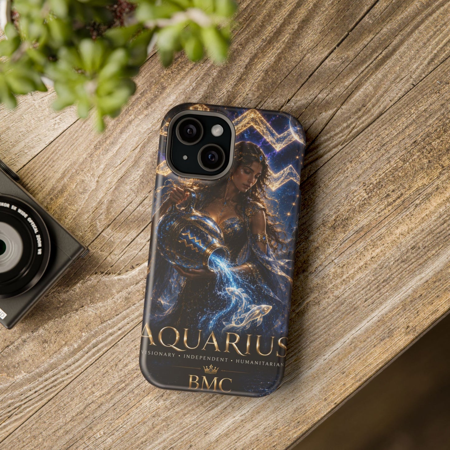 "Funda Magnética Reforzada♒ ACUARIO M– La Visionaria del Cielo y el Agua"