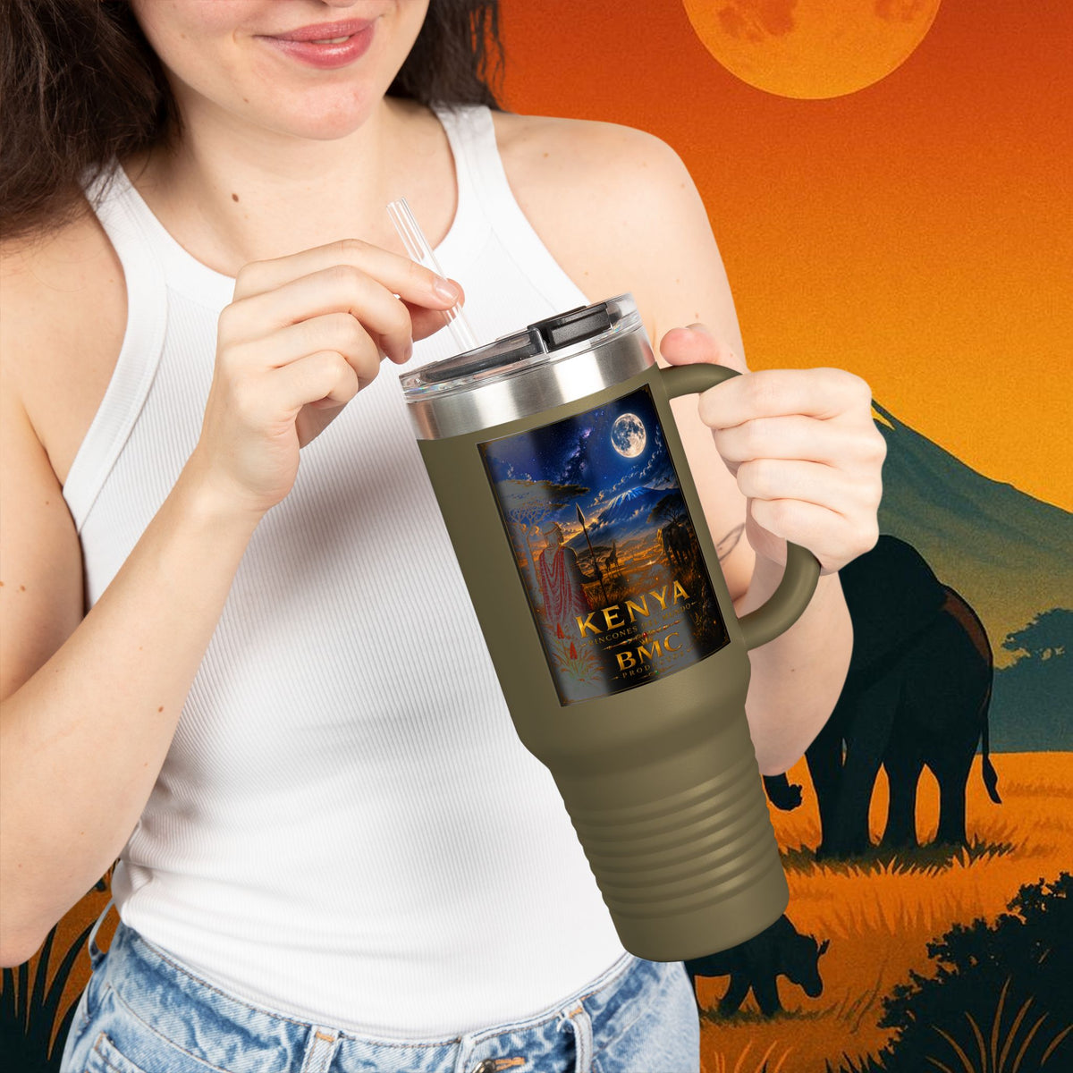 "taza de Viaje Aislada Kenia: Aventura Salvaje y Tierra de Horizontes Infinitos 🦁🌄🏕️"