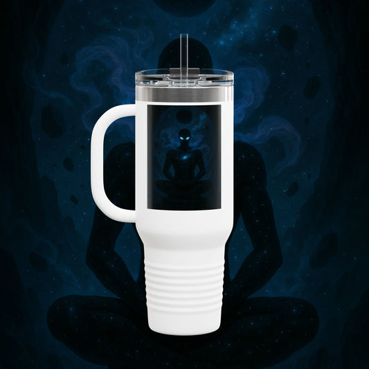 "Taza de viaje aislada 🌌 Nok Tael, el Destello del Vacío"