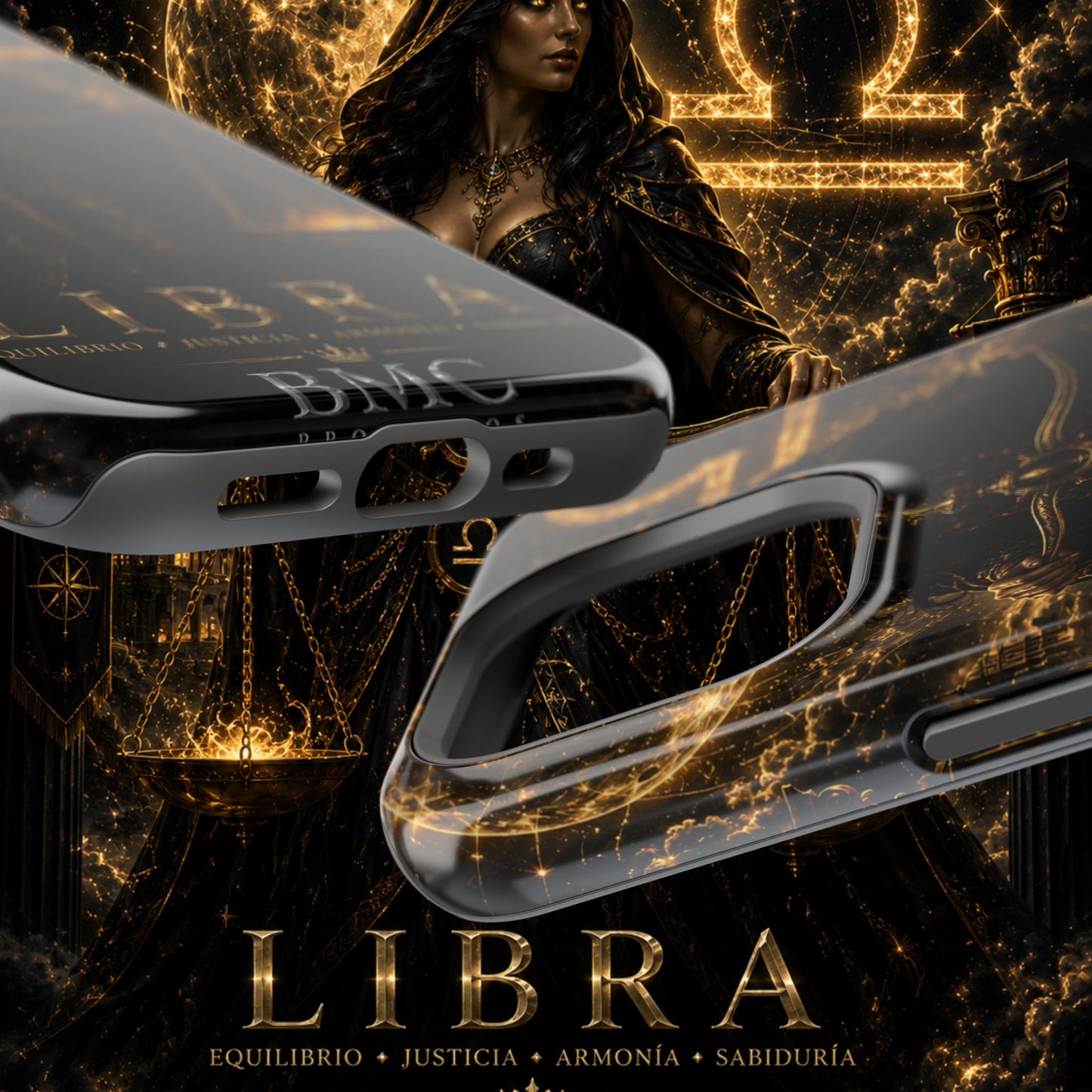 "Funda Magnética Reforzada libra– La Guardiana del Equilibrio"