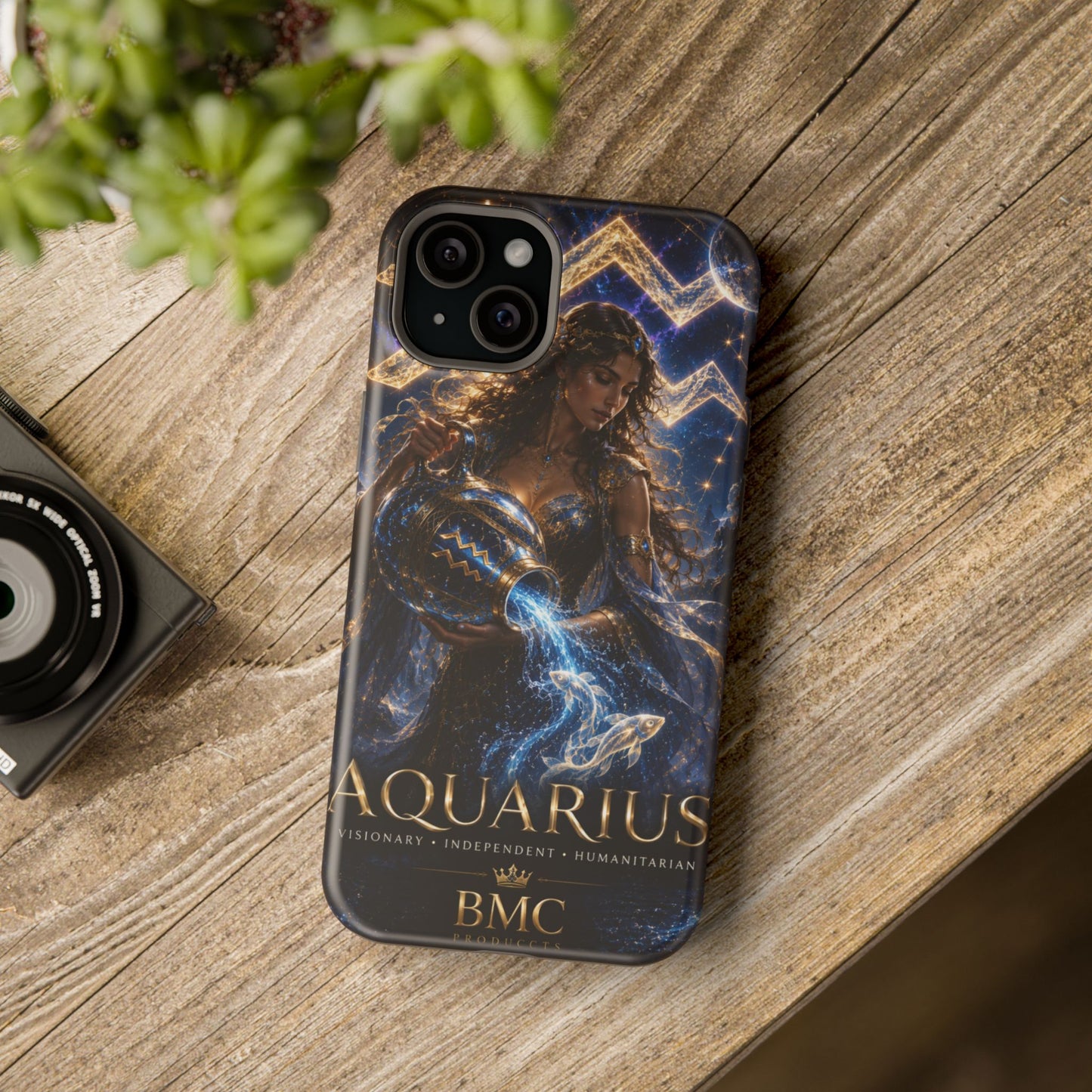 "Funda Magnética Reforzada♒ ACUARIO M– La Visionaria del Cielo y el Agua"