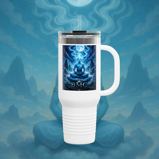 "Taza de viaje aislada Zephala,💨- la Voz del Viento Eterno"