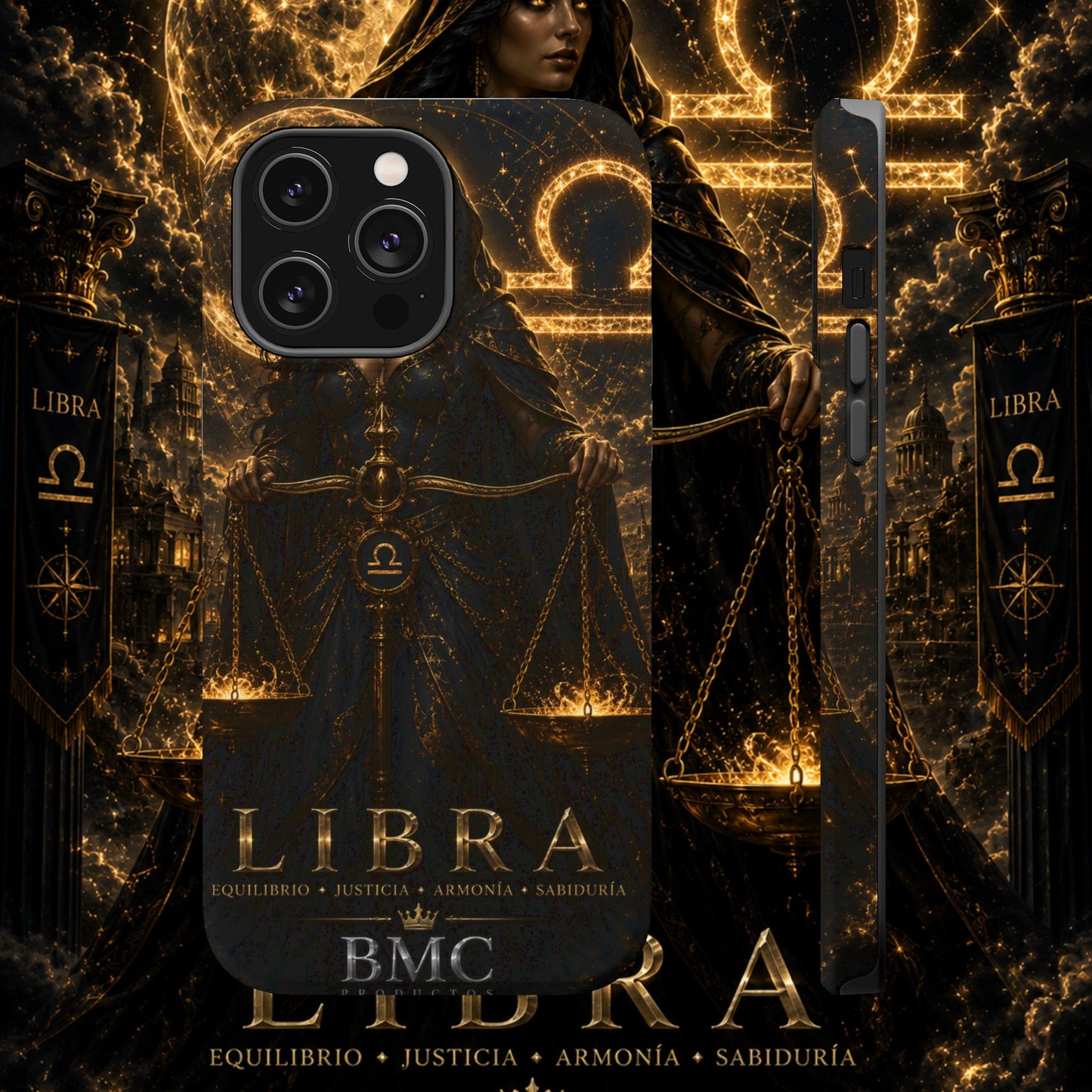 "Funda Magnética Reforzada libra– La Guardiana del Equilibrio"