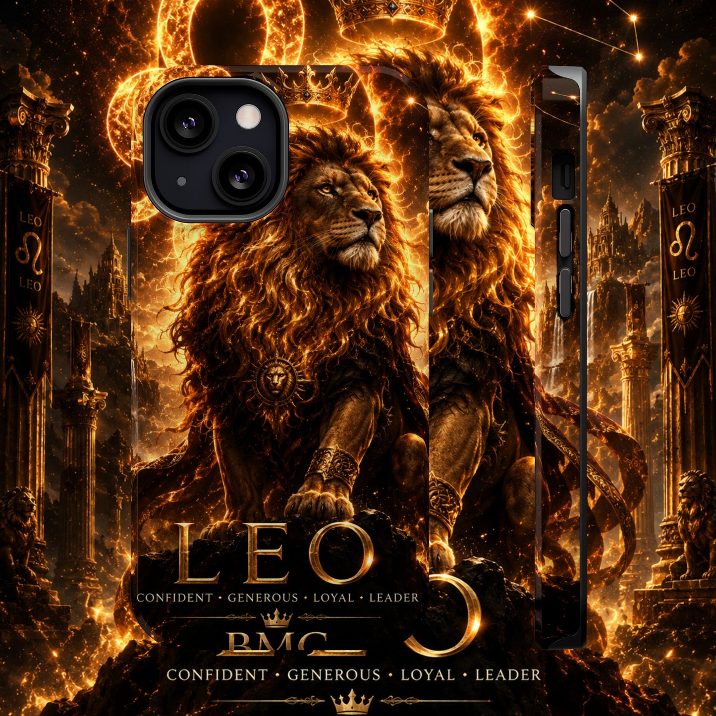 "Funda Magnética Reforzada ♌ Leo — Soberano del fuego eterno"