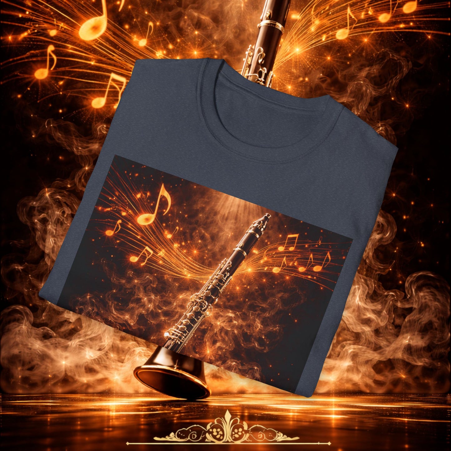 "Camiseta clarinete🎵🔥 El sonido del alma no grita… arde.” 🔥🎵