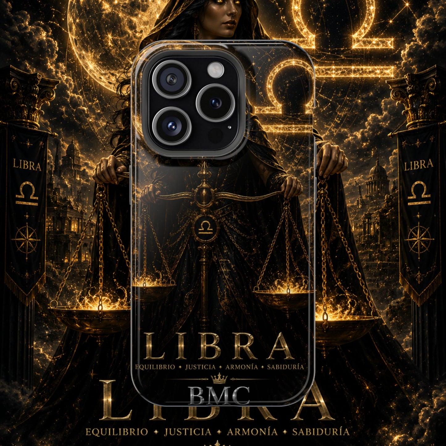 "Funda Magnética Reforzada libra– La Guardiana del Equilibrio"