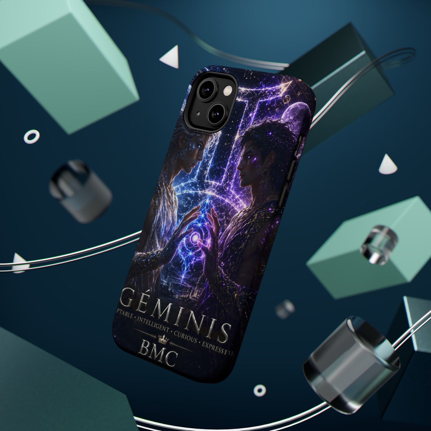 "Funda Magnética Reforzada♊ Géminis — Reflejo del alma dividida"