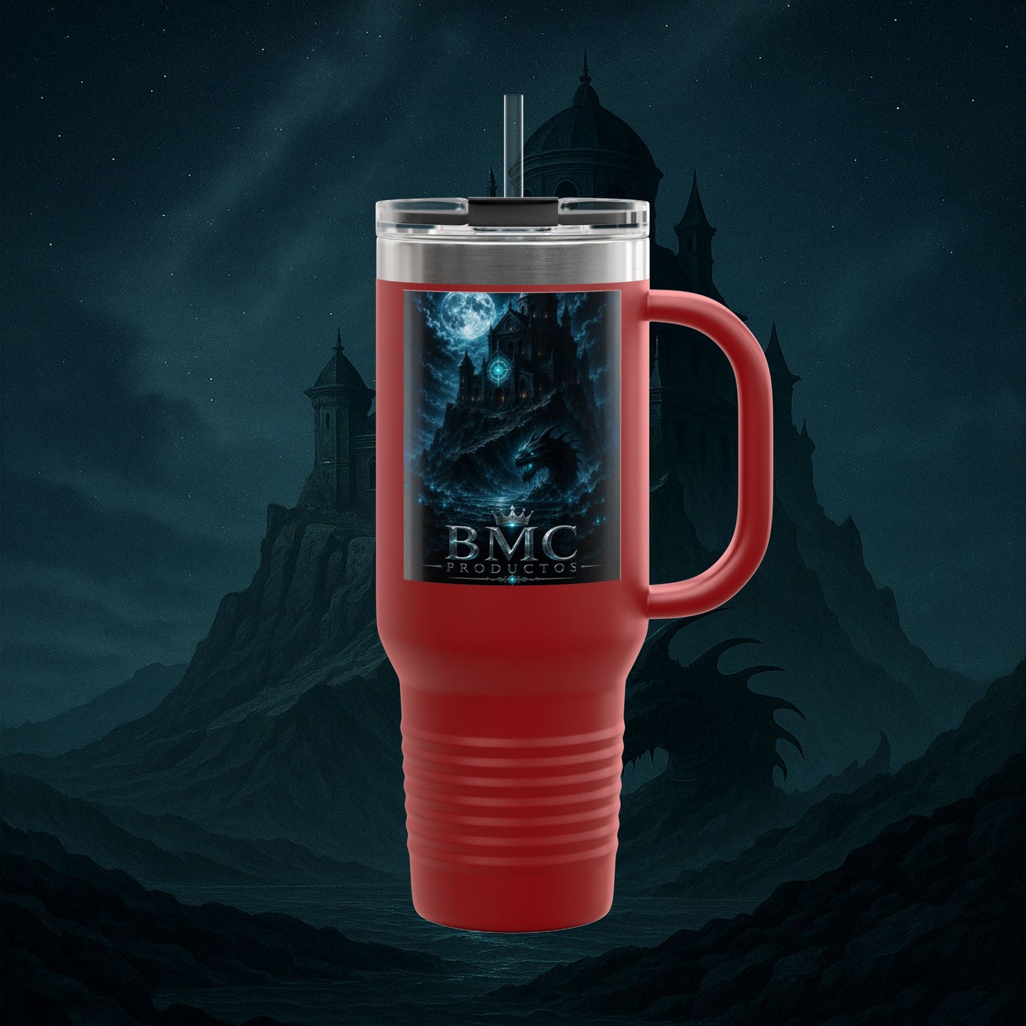 "Taza de viaje aislada 🏛️Fortaleza del Olvido"