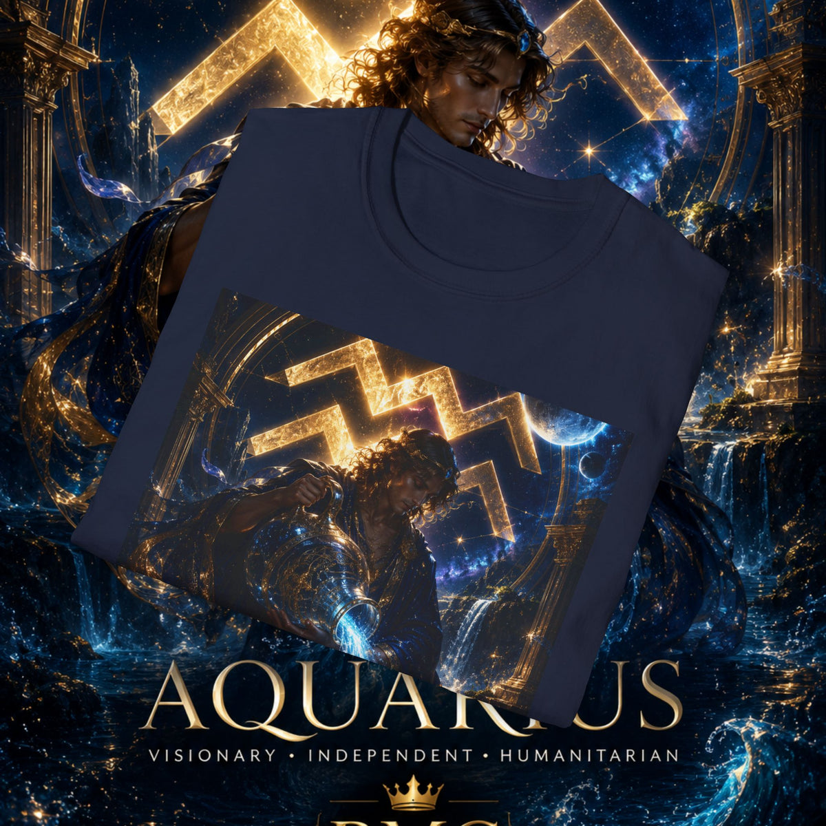 "Camiseta ♒ ACUARIO – El Visionario del Cielo y el Agua"