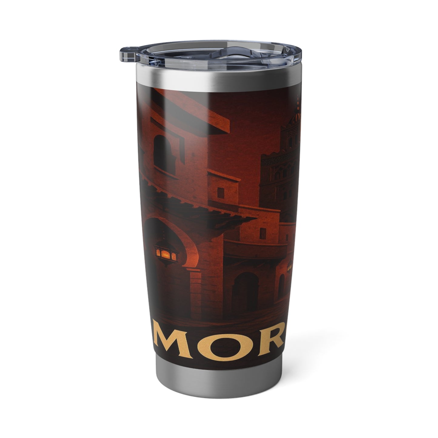 "Vaso Térmico Vagabond 20oz Marruecos: Magia del Desierto y Ciudades de Mil Colores 🐪🏜️🕌"