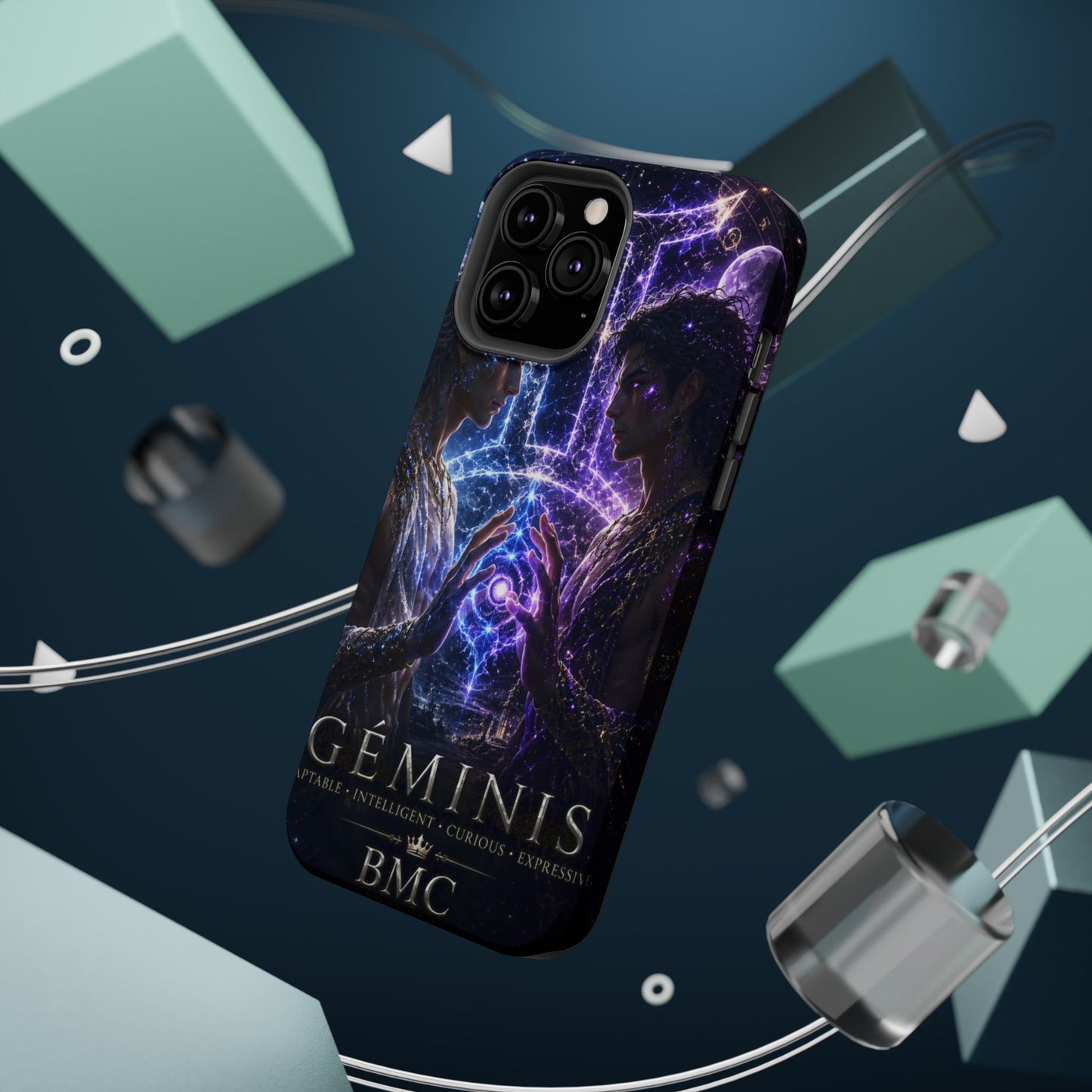 "Funda Magnética Reforzada♊ Géminis — Reflejo del alma dividida"