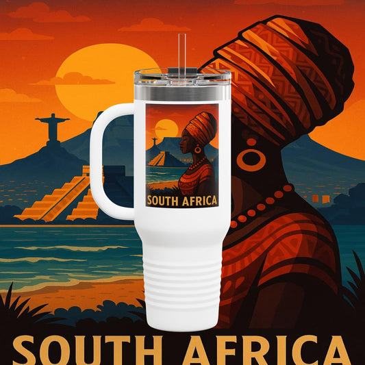 "taza de Viaje Aislada Sudáfrica 🌍 – Un mundo de aventuras y diversidad"