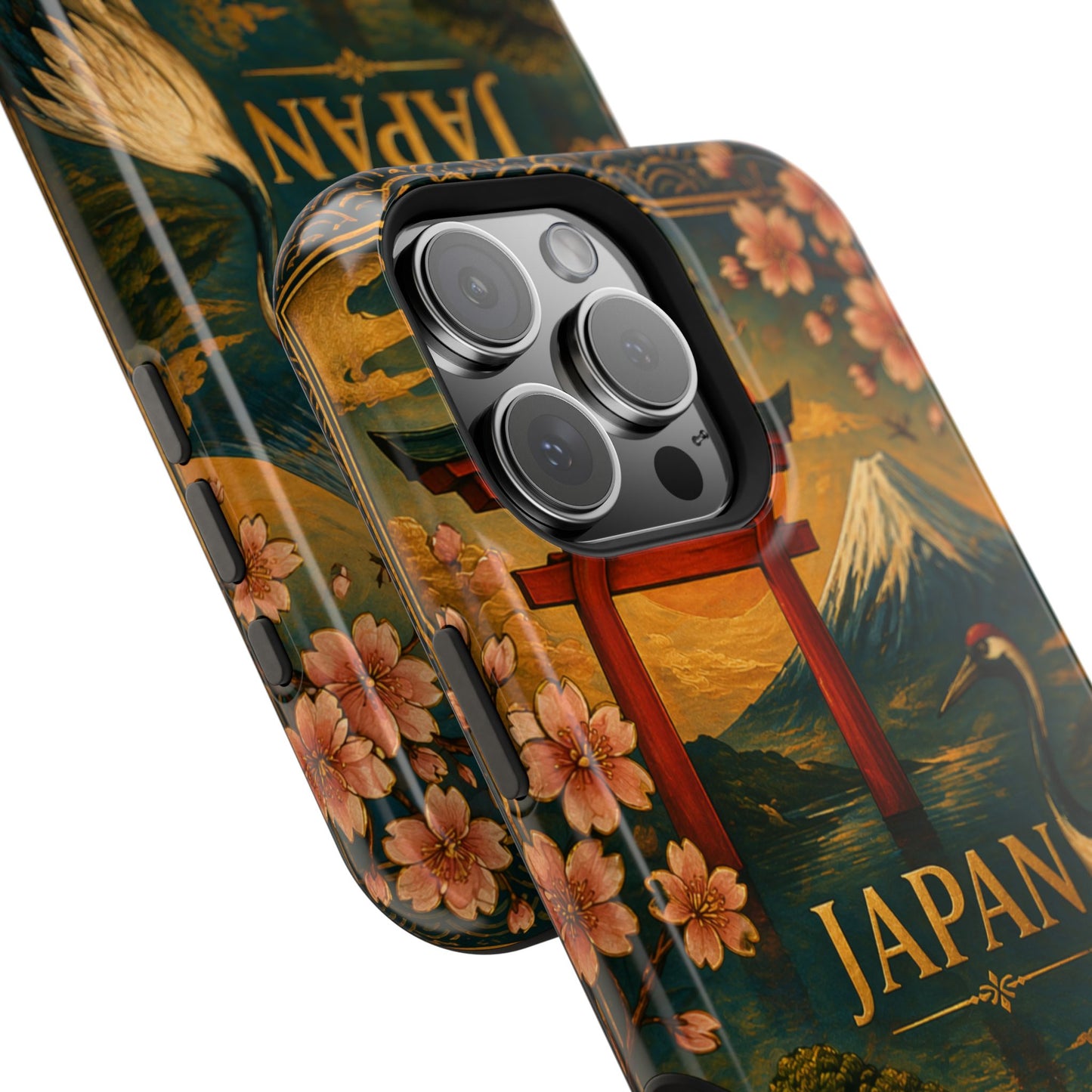 "Funda Magnética Reforzada Japón: Tradición entre Cerezos y Montañas 🌸⛩️🗻"