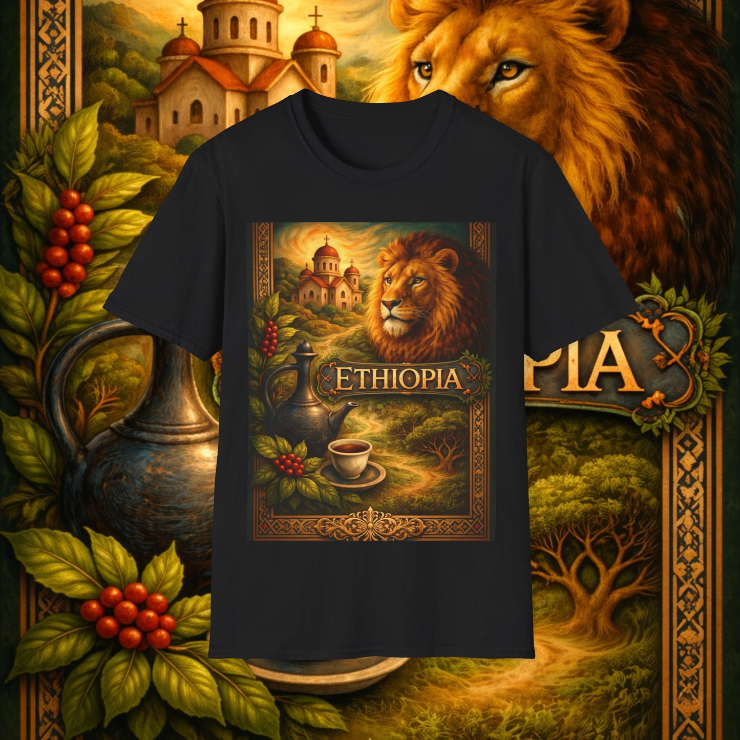 "Camiseta Etiopía Tierra sagrada y alma ancestral"