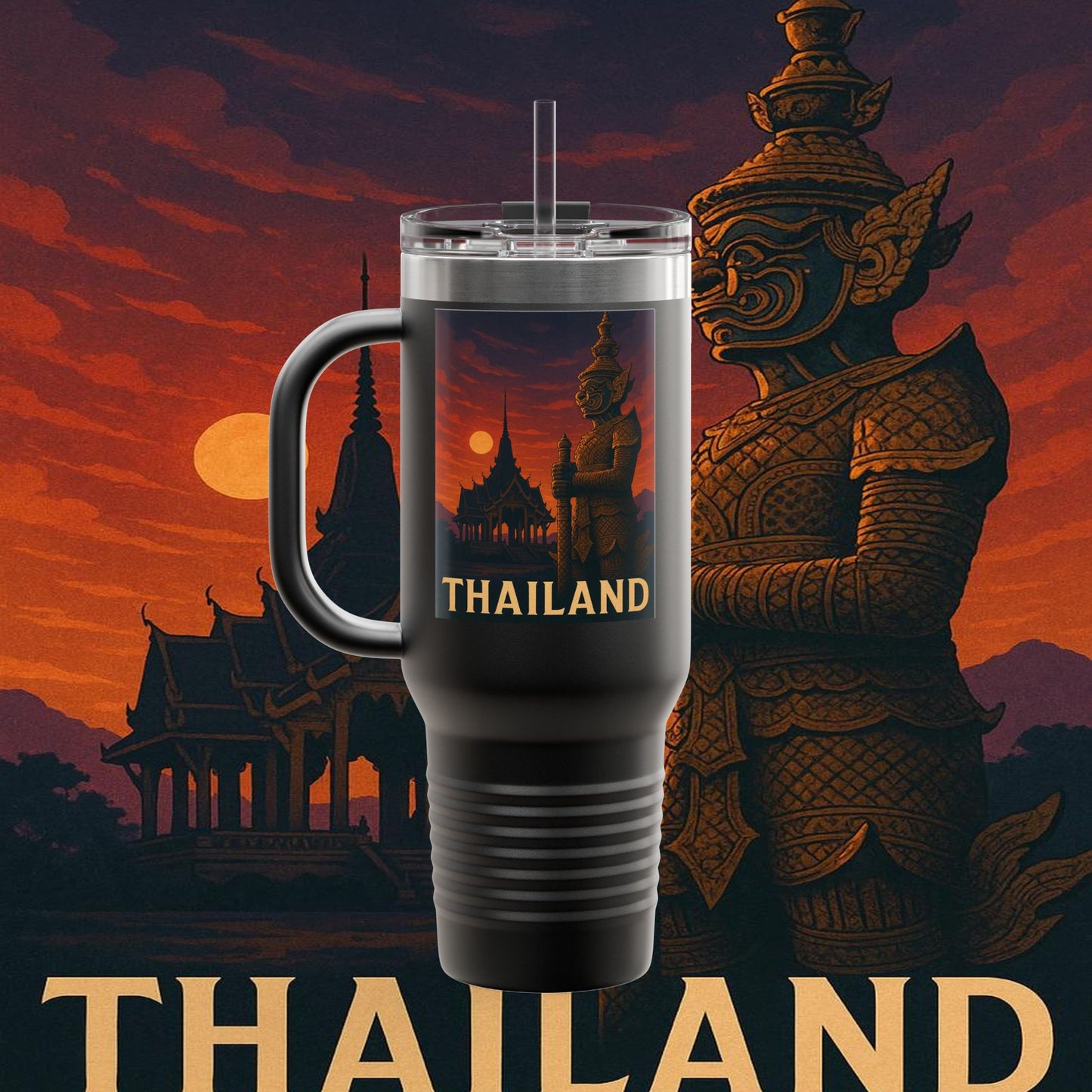 "Thailand Insulated Travel Mug🌴 – The Kingdom of Smiles and Adventure"