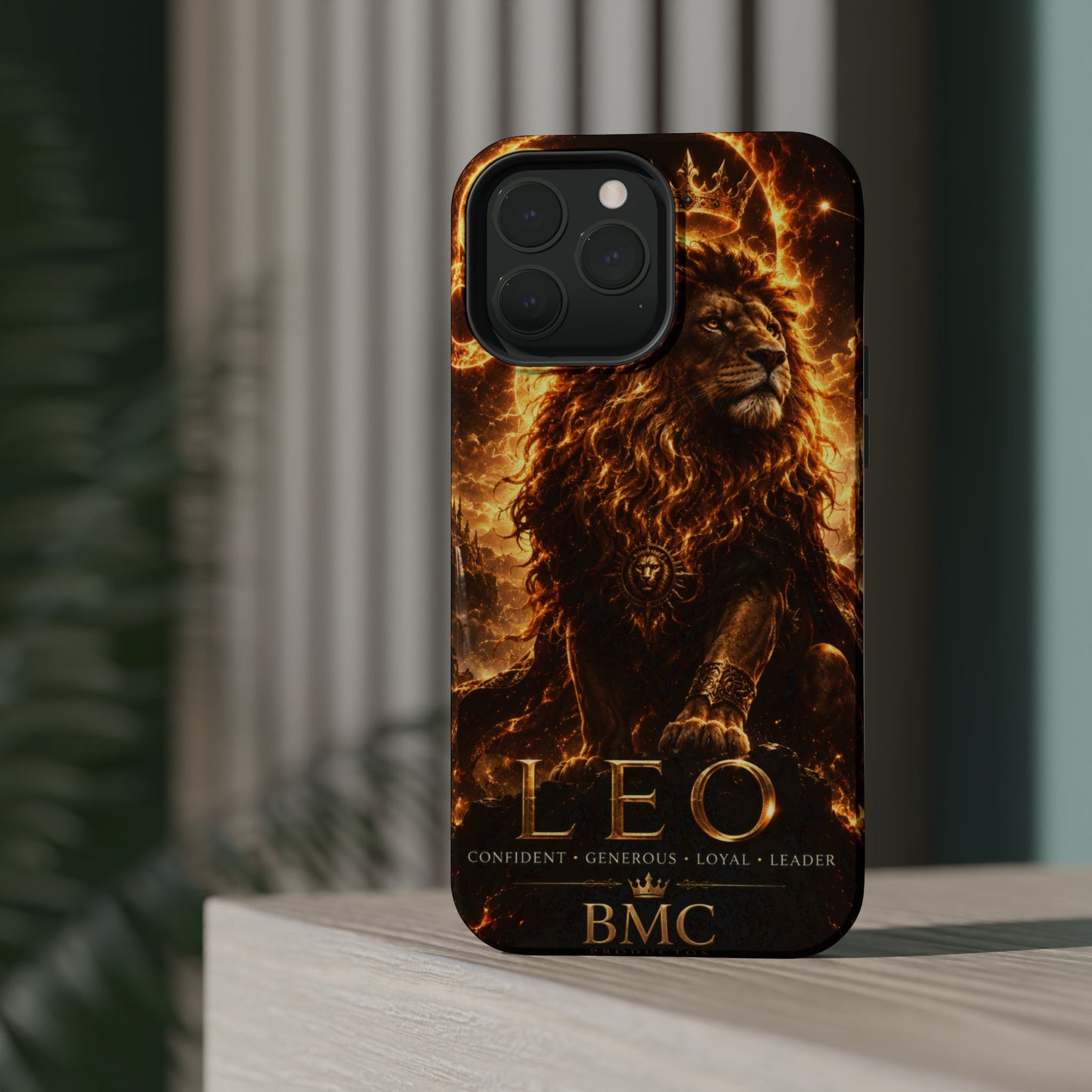 "Funda Magnética Reforzada ♌ Leo — Soberano del fuego eterno"