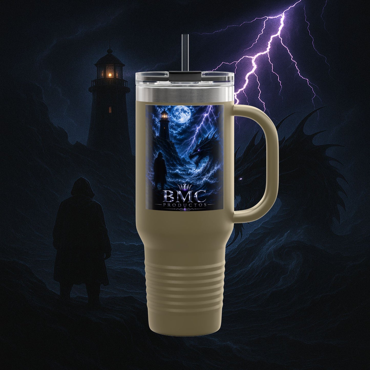 "Taza de viaje aislada🐉 El Despertar del Leviatán"