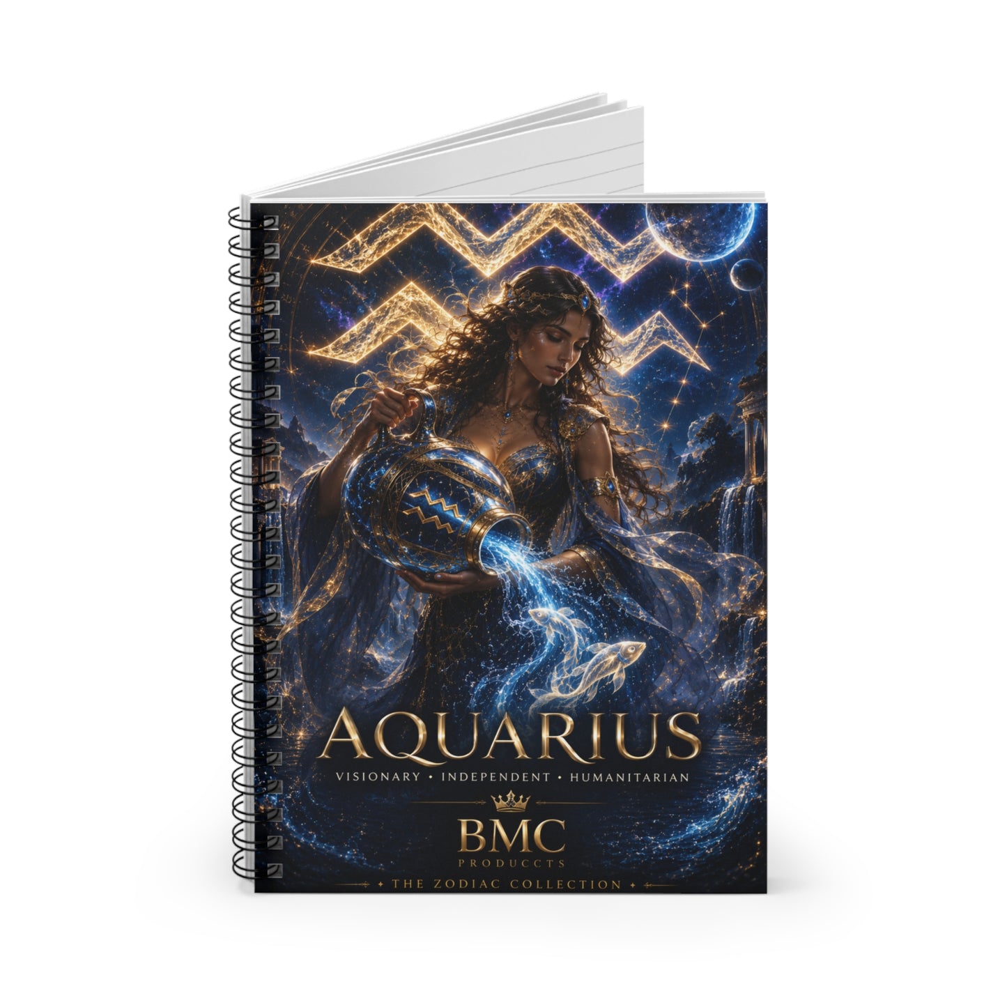 "libreta ♒ ACUARIO M– La Visionaria del Cielo y el Agua"