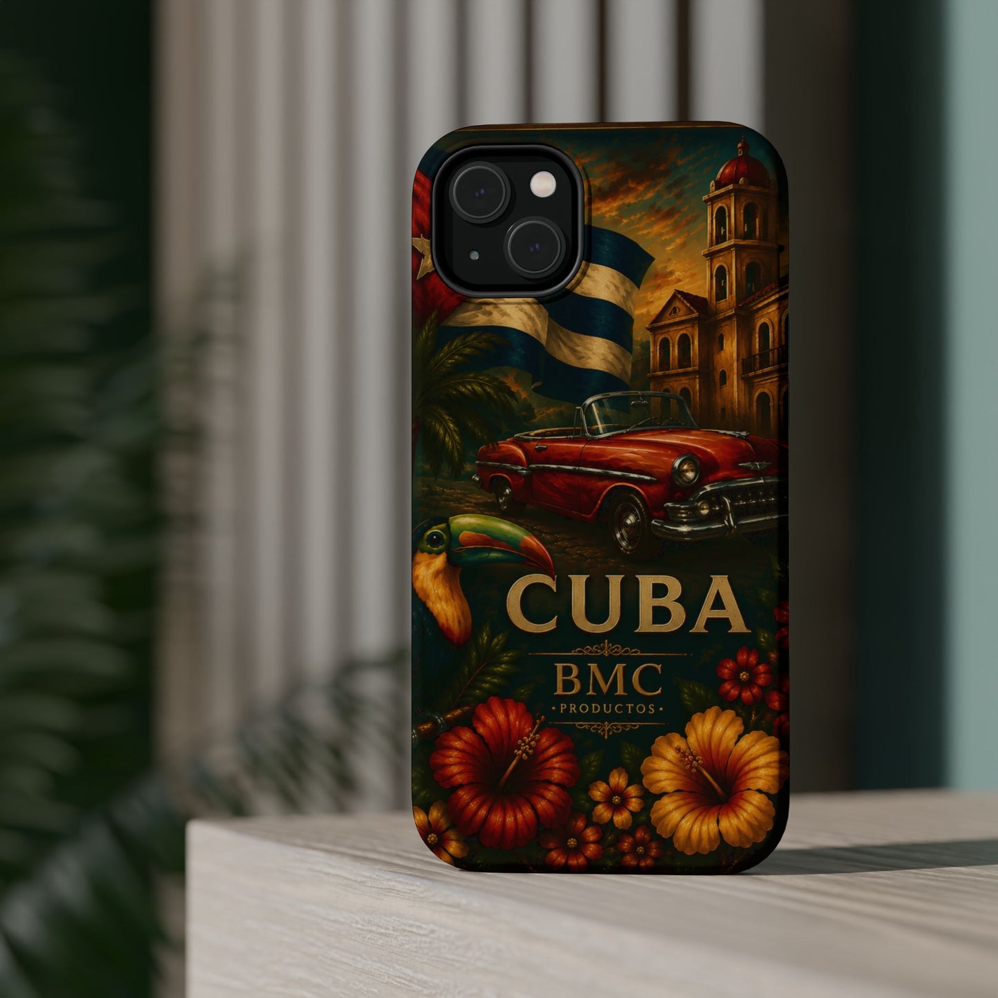 "Funda Magnética Reforzada Magnética Reforzada Cuba: Ritmo, Historia y Encanto Caribeño 🎺🚗🌴 "