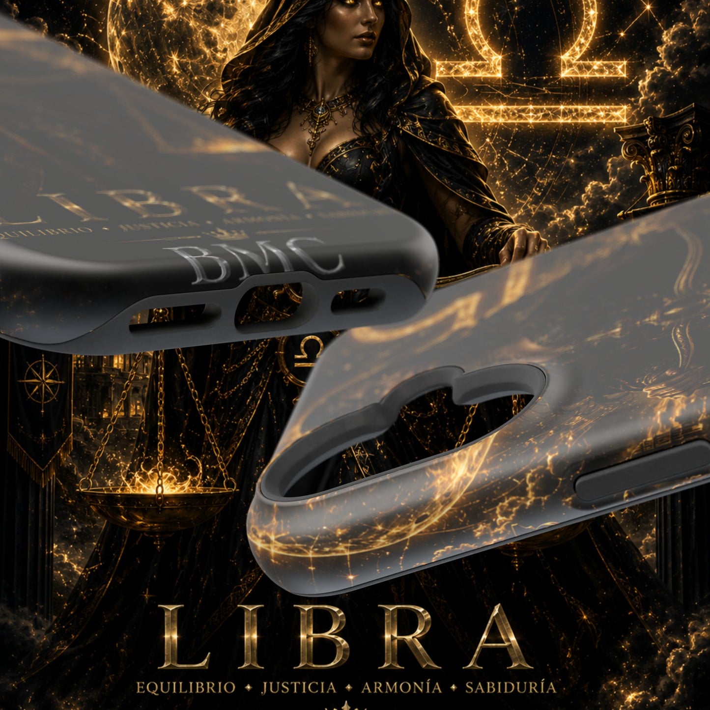 "Funda Magnética Reforzada libra– La Guardiana del Equilibrio"
