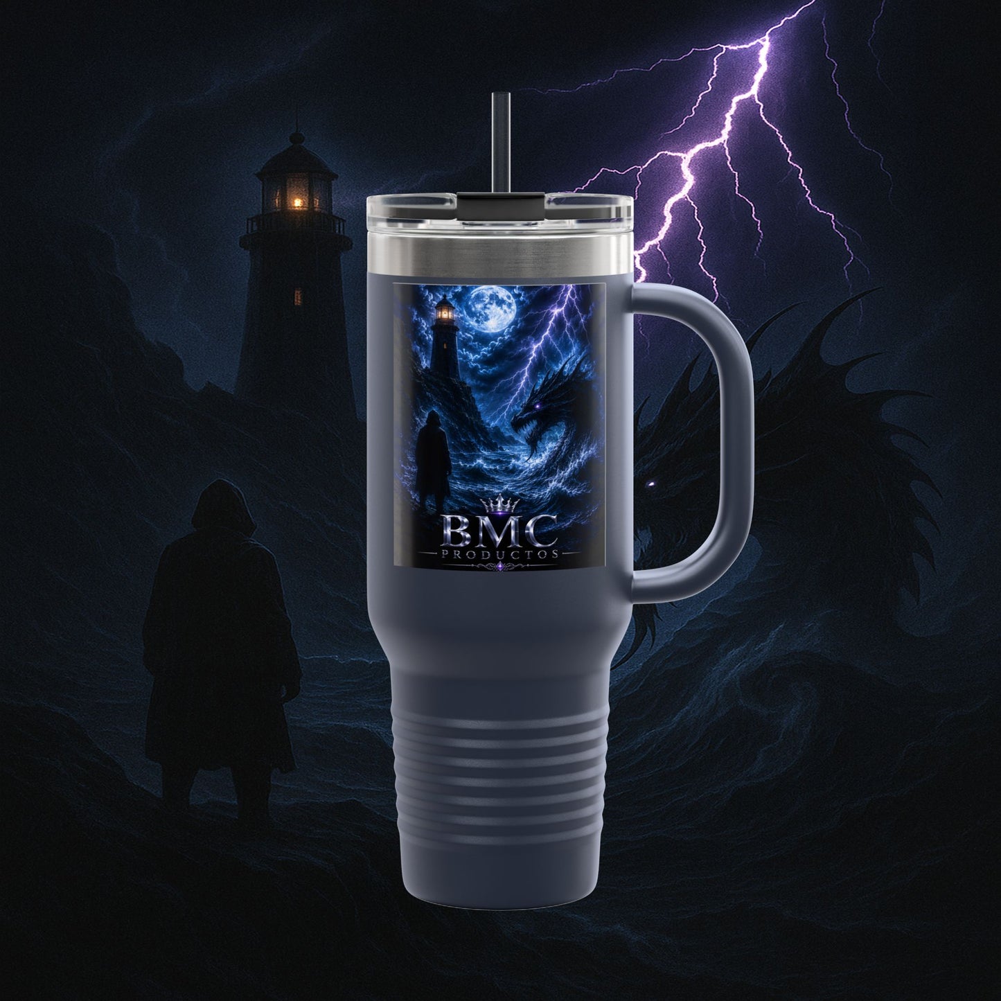 "Taza de viaje aislada🐉 El Despertar del Leviatán"