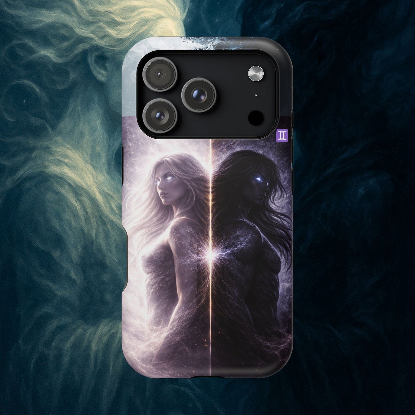 "Funda Magnética Reforzada♊ Géminis — Reflejo del alma dividida"