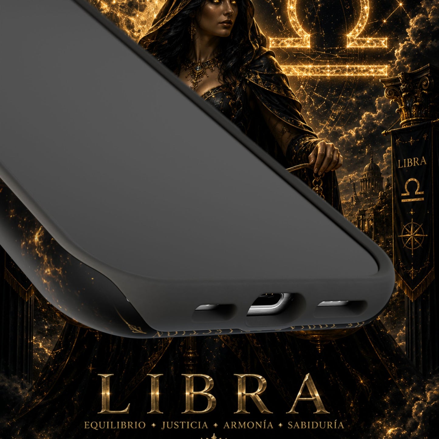 "Funda Magnética Reforzada libra– La Guardiana del Equilibrio"