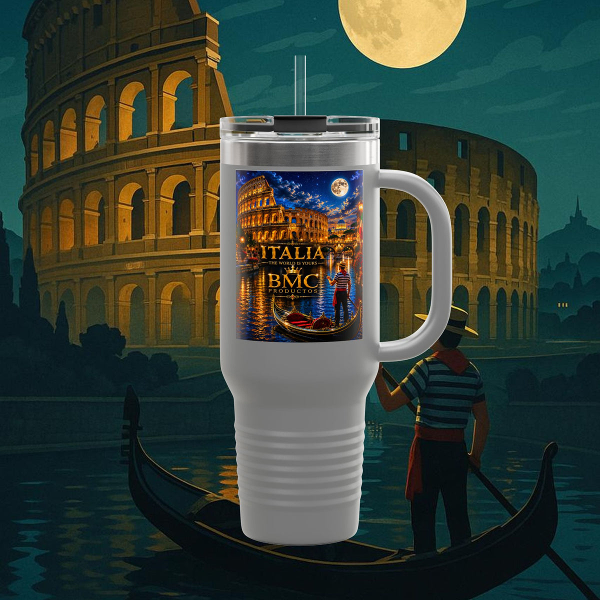 "taza de Viaje Aislada Italia: Arte, Pasión y Sabores Eternos 🎨🍝🏛️"