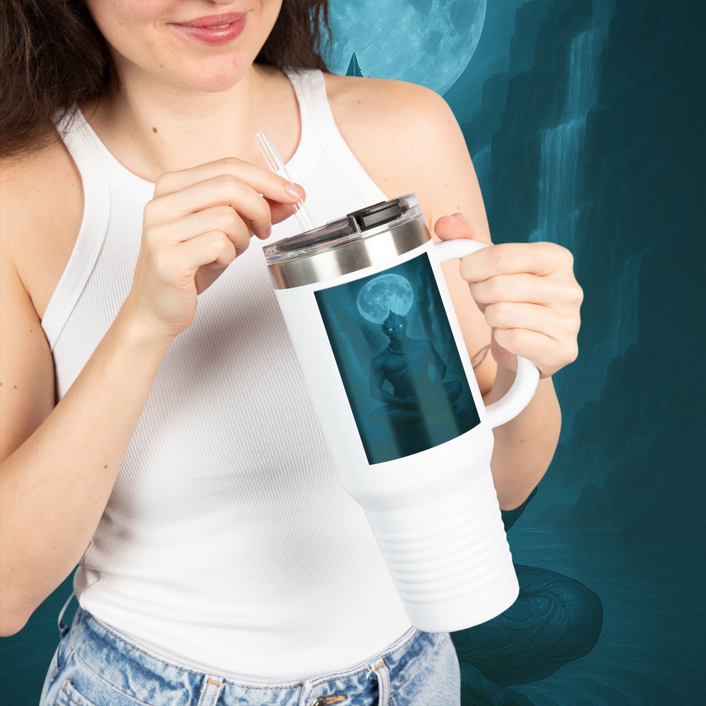 "taza de Viaje Aislada Naryzh -🌊 el Eco del Río Silente"