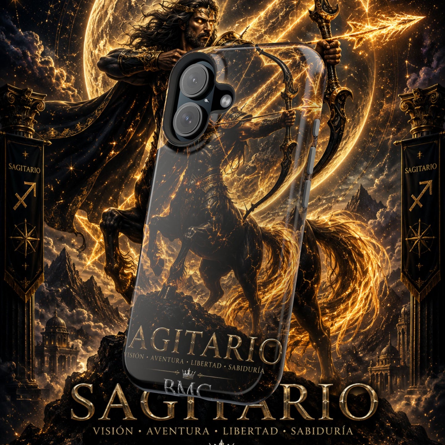 "Funda Magnética Reforzada Sagitario – El Cazador del Horizonte"
