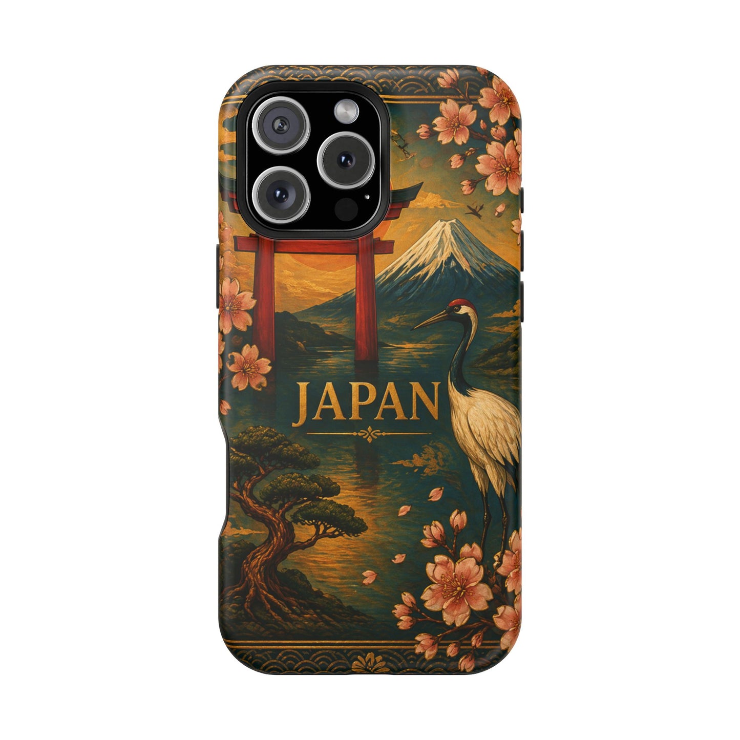 "Funda Magnética Reforzada Japón: Tradición entre Cerezos y Montañas 🌸⛩️🗻"